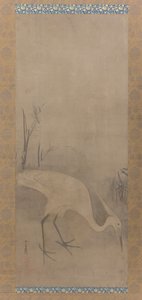 白鷺白鷺図、17世紀初頭。 作： Tawaraya Sotatsu