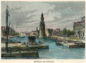 カルクマルクト、アムステルダム、オランダ、c1880。 作： Taylor