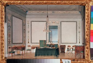 冬宮殿（サンクトペテルブルク）の勉強部屋での皇帝アレクサンドル1世（1777-1825） - 冬宮殿の勉強部屋での皇帝アレクサンドル1世 - 紙に水彩で描かれたチェルニクの作品 作： Tchernik Tchernik