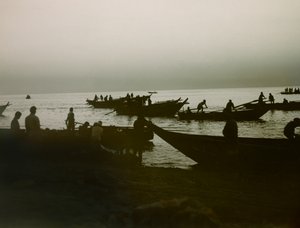 海上の日本人漁師、1900年～1915年頃（写真）