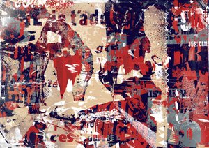 抽象化I、2016年（キャンバスにコラージュ） 作： Teis Albers
