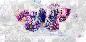 Butterfly Silhouette, 2016 (Colagem sobre tela) 作： Teis Albers