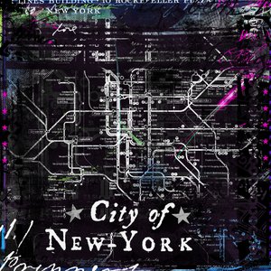 ニューヨーク市、2014年（キャンバスにミクストメディア） 作： Teis Albers