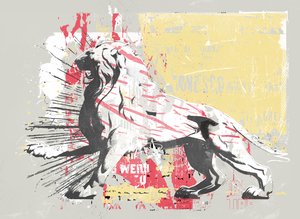 Hero Lion, 2014 (Colagem sobre tela) 作： Teis Albers