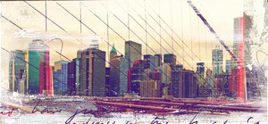 NYC Bridges、2015年（キャンバスにコラージュ） 作： Teis Albers