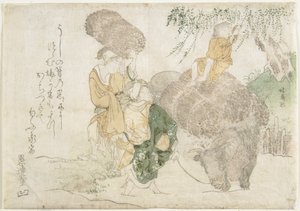 （O_hara Wood Sellersと子牛） 作： Teisai Hokuba