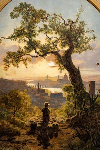 サン・ミニアートの丘から見たフィレンツェの風景 作： Telemaco Signorini