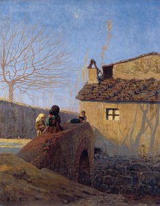 ピアジェンティーナアフリコ川にかかる橋 1861-62年頃 油彩・カンヴァス 作： Telemaco Signorini