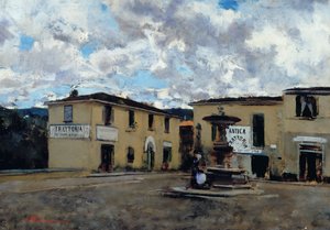 セッティニャーノの広場 1889年頃 油彩・カンヴァス 作： Telemaco Signorini