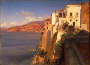 イタリア、ソレントのトルカート・タッソの家（油彩・キャンバス 作： Teodoro Duclere