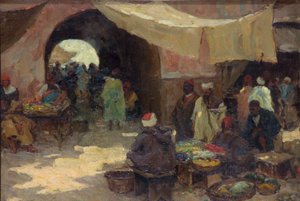 「イースタン バザール シーン」、1880～1936 年 作： Terrick Williams