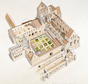 Buildwas 修道院、12 世紀、c1990-2010 作： Terry Ball