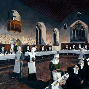 15 世紀の食堂の再建、デニー修道院、ケンブリッジシャー、1993 年 作： Terry Ball