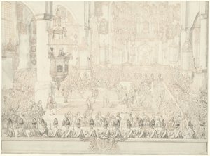 カレル・クリスティアン・ファン・ナッソー＝ヴァイルブルクとカロライナ王女の結婚、1760年 作： Tethart Philip Christian Haag