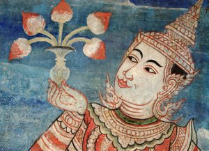 ワットプラシンのビハーンライカムの壁画の詳細 作： Thai School