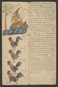 または 16455 f.9r、ゾディアックの動物、プロマチャット (羊皮紙) より 作： Thai School