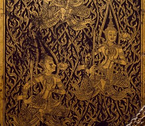 写経用たんす タイ・バンコク出土 木彫・漆塗り 詳細 タイ文明時代 19世紀初頭 作： Thai School