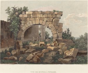 Tindare の廃墟の眺め 作： Thales Fielding after Comte de Forbin