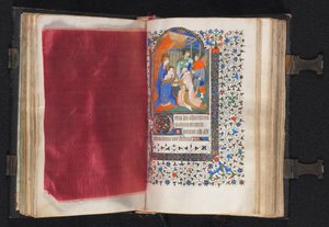 パリの使用時間の本: Fol. 66v、装飾されたボーダー、c。 1420年。 作： The Bedford Master