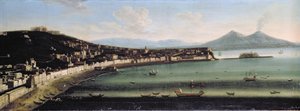 西からのナポリ湾、1710年 作： The Metropolitan Master