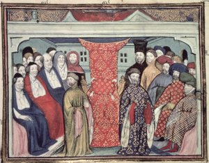 Harl 1319 f.57 ウェストミンスターの議会がリチャード 2 世を解任し、ランカスター公ヘンリー 4 世を宣言する