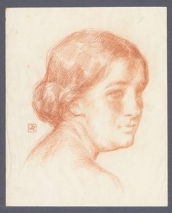見知らぬ女性の肖像 作： Theo Van Rysselberghe (signed by artist)