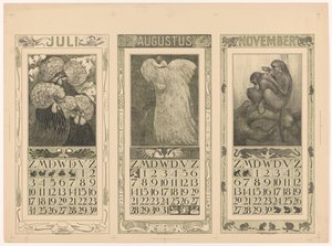 1910 年 7 月、8 月、11 月のカレンダー