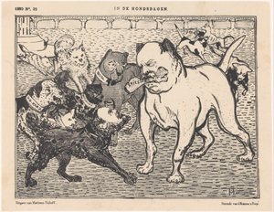 Johannes Tak van Poortvliet による選挙法に関する漫画 犬の日々 (オブジェクトのタイトル)