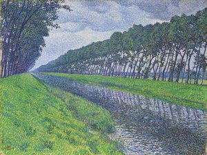 フランダースの運河;悲しい天候のフランダースの運河、1894年 作： Théo van Rysselberghe