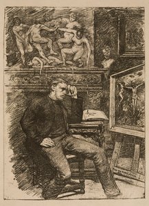 エミール・ヴェルハーレンの中編小説『Contes de minuit』の口絵 作： テオ・ヴァン・リッセルベルゲ