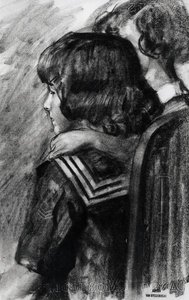 子供たちの肖像」1897年頃（紙に木炭） 作： Théo van Rysselberghe