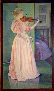 バイオリンを弾くイルマ・セテの肖像、Ec。ベル。 作： Théo van Rysselberghe