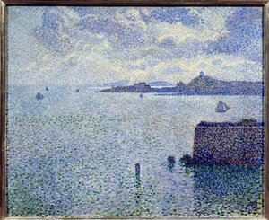 帆船と河口。Theodore Van Rysselberghe (1862-1926)による絵画、Bel. 作： Théo van Rysselberghe