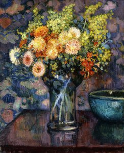 花の花瓶;花の花瓶、1911年頃 作： Théo van Rysselberghe