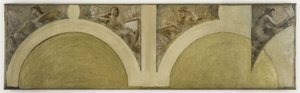 パリ市立ホテル芸術サロンのためのスケッチ：絵画、彫刻、建築、グラヴュール・アン・テール・ドゥース、1891年頃（油彩／カンヴァス） 作： Theobald Chartran