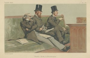 財務省のベンチ、グラッドストーン、ハーティントン、チェンバレン 作： Theobald Chartran