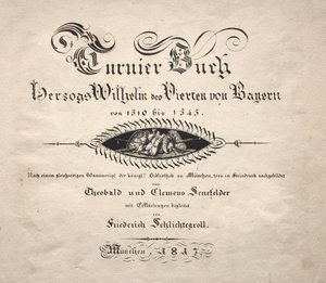 トーナメントに関する本: タイトル ページ、1817 年。 作： Theobald Senefelder