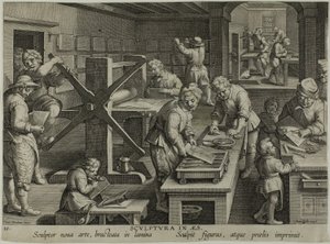 銅版画の発明 作： Theodoor Galle