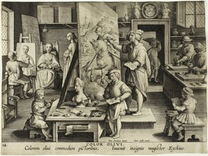 油絵の発明 作： Theodoor Galle