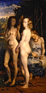 Die Parzen (The Three Fates) (油彩・パネル) 作： Theodor Baierl
