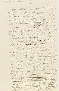フォンテーンの自伝のページ (紙にペンとインク) 作： Theodor Fontane