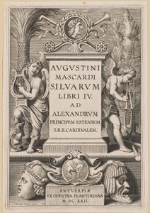Agostino Mascardi、Silvarium Libri IVのタイトルページ 作： Theodor Galle after Sir Peter Paul Rubens
