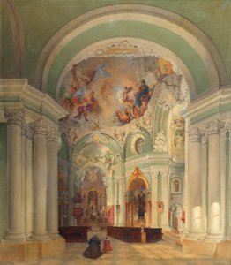 ウィーンのピアリスト教会の内部 作： Theodor Jachimowicz
