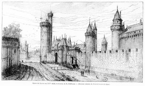 14世紀のルーブル美術館への入り口、1885年 作： Theodor Josef Hubert Hoffbauer