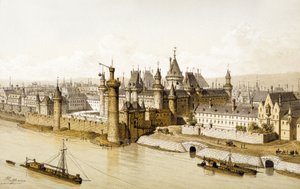 16世紀のルーブル美術館、1880年頃（イラスト） 作： Theodor Josef Hubert Hoffbauer