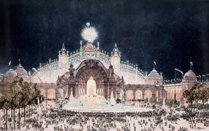 万国博覧会、電気と水の城の宮殿の眺め、パリ（プリント 作： Theodor Josef Hubert Hoffbauer