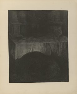イラストはKittelsen, Th.著、L.E. Tvedte発行の書籍『Svartedauen』（no, 1901）から引用。 作： Theodor Kittelsen