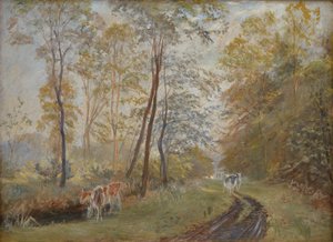 Mejlgaard Manor、ユトランドの近くのSorteaa川 作： Theodor Philipsen