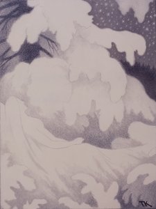 真珠とリネンで眠る女性 作： Theodor Kittelsen