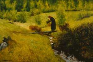 小川の老婆（妻） 作： Theodor Kittelsen